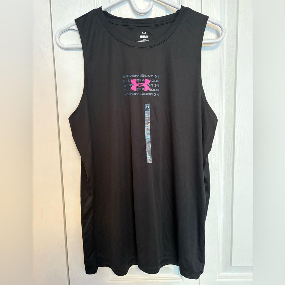 Under Armour Black Tank with Pink and Silver Details